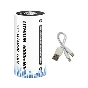 Pila D LR20 Recargable 1.5V Usb C