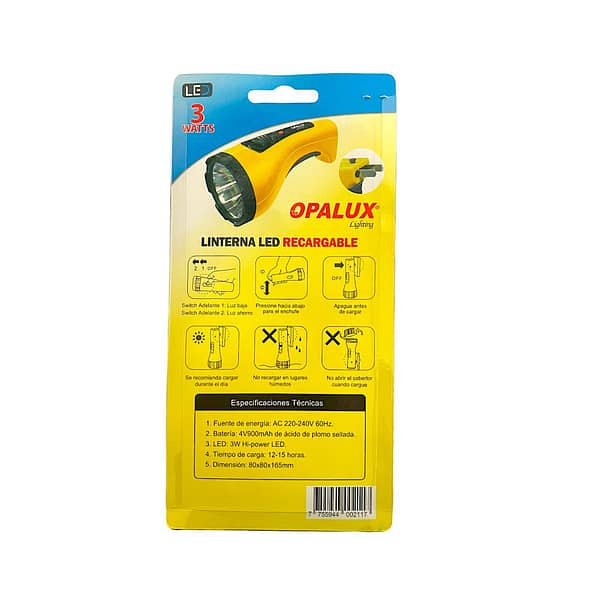 Linterna recargable 3 watts - Opalux - Imagen 5