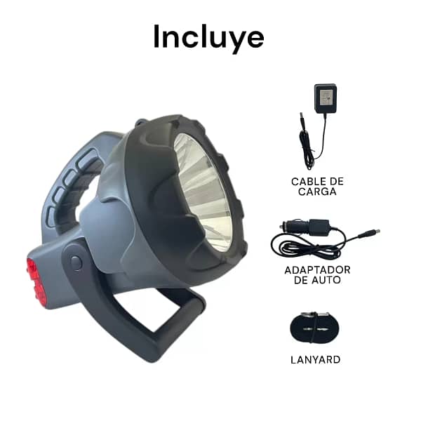 Linterna Recargable Potente 10w 200 Mts Opalux - Imagen 2