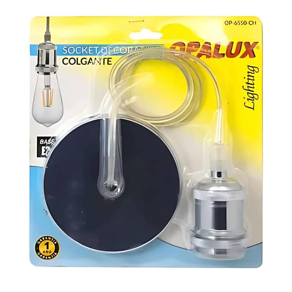 Socket Colgante Decorativo Vintage Plateado OP-6550 OPALUX - Imagen 3