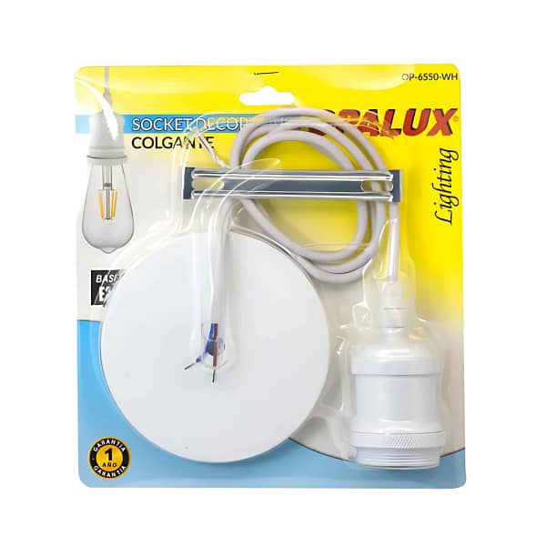 Socket Colgante Decorativo Blanco OP-6550 OPALUX